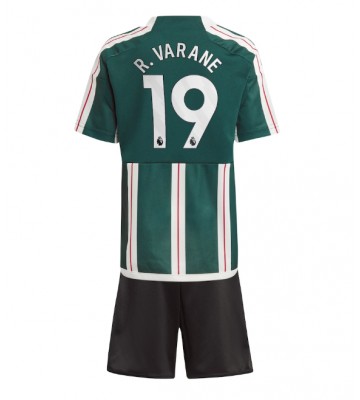 Manchester United Raphael Varane #19 Koszulka Wyjazdowych Dziecięca 2023-24 Krótki Rękaw (+ Krótkie spodenki)